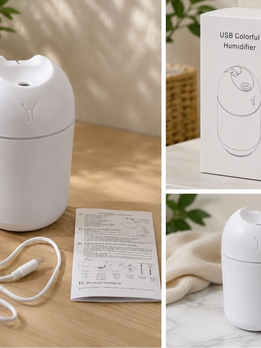 NWT USB Colorful Cool Mist Humidifier 220mL LED Night Light